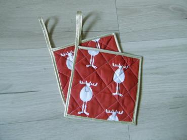 Topflappen Rentiere Rot